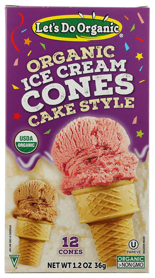 Let's Do Organic Mini Sugar Ice Cream Cones, 1.2 oz (Pack of 12)