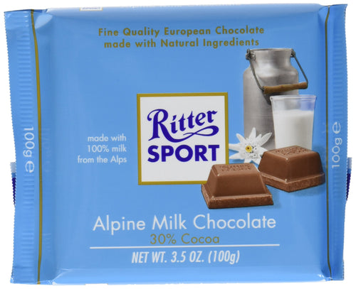 Ritter Sport Alpine Milk Chocolate, 3.5 oz