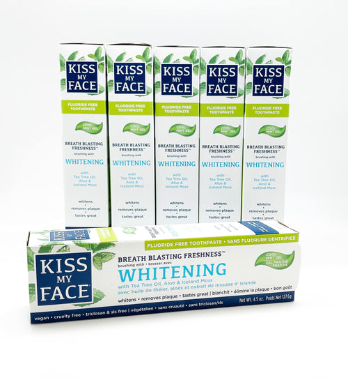 Kiss My Face Whitening Toothpaste, Cool Mint, 4.5 oz (Pack of 6)