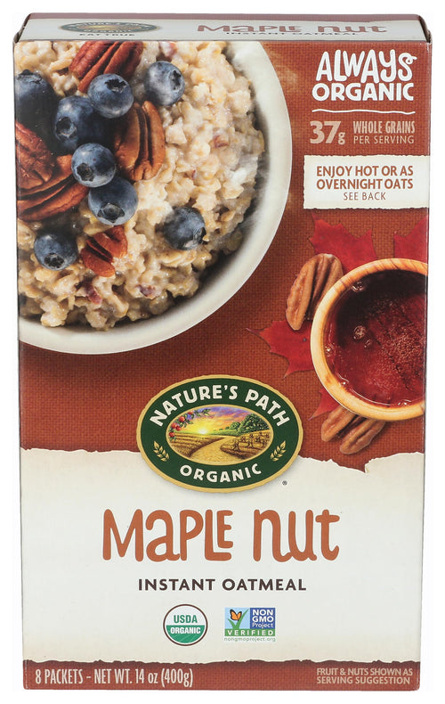 Nature's Path Organic Maple Nut Oatmeal Pouches, 14 oz (8 Count)