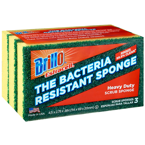 Brillo Estracell Heavy Duty Scrub Sponges, 3 Count