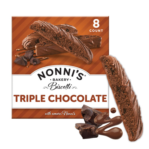 Nonni's Triple Chocolate Biscotti Cookies, Individually Wrapped, 8 Count