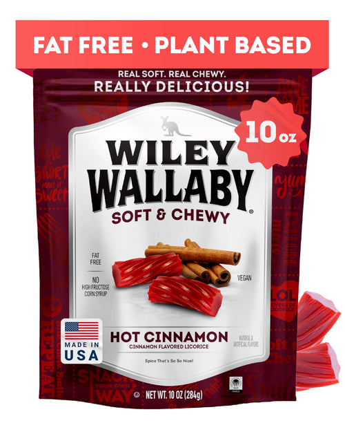 Wiley Wallaby Cinnamon Licorice Candy, Soft & Chewy, 10 oz