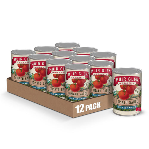 Muir Glen Organic Tomato Sauce, No Salt Added, 15 oz (Pack of 12)