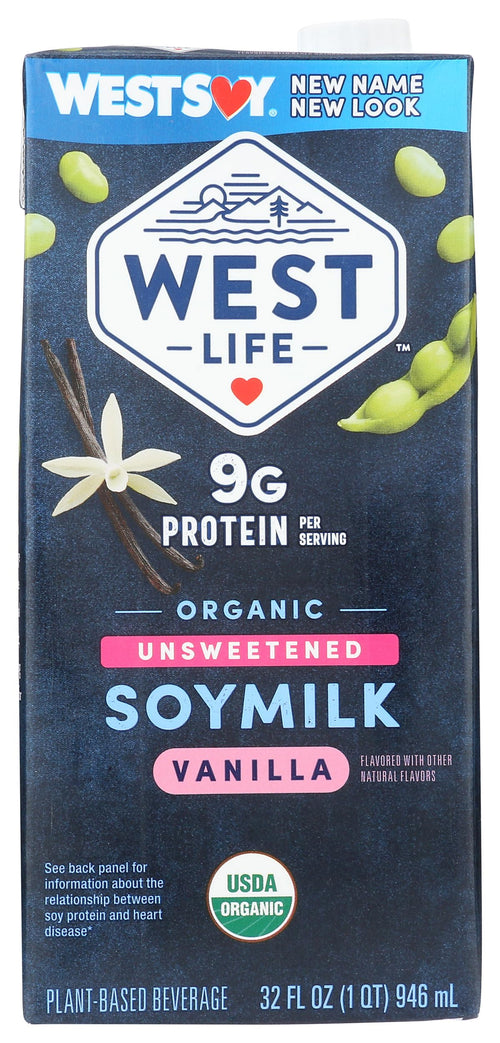 Westsoy Organic Unsweetened Vanilla Soy Milk, 32 fl oz