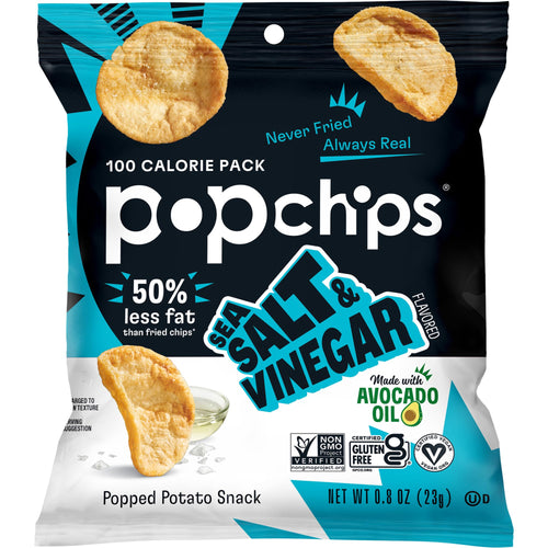 Popchips Sea Salt & Vinegar Potato Chips, 5 oz Share Bag