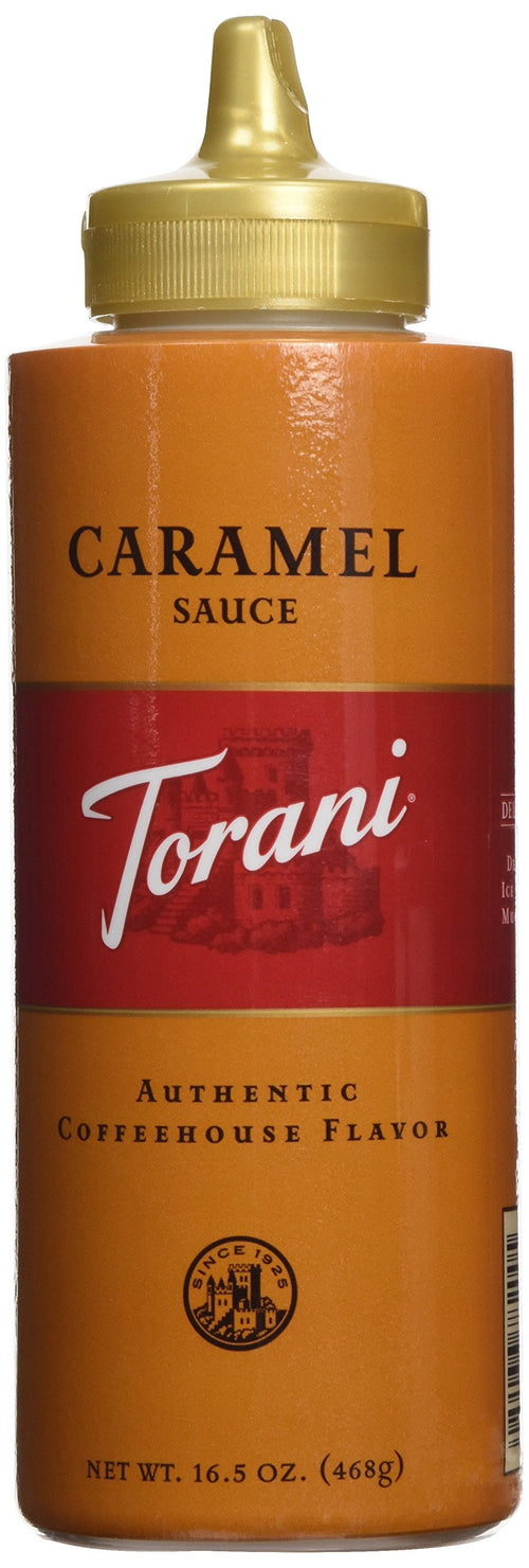 Torani Caramel Sauce, 16.5 oz Squeeze Bottle (Pack of 2)