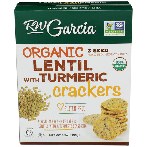 R.W. Garcia Organic Lentil Turmeric Crackers, 5.5 oz