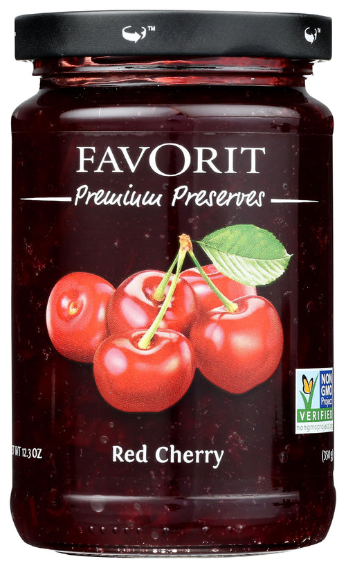 Favorit Red Cherry Preserve, 12.3 oz Jar