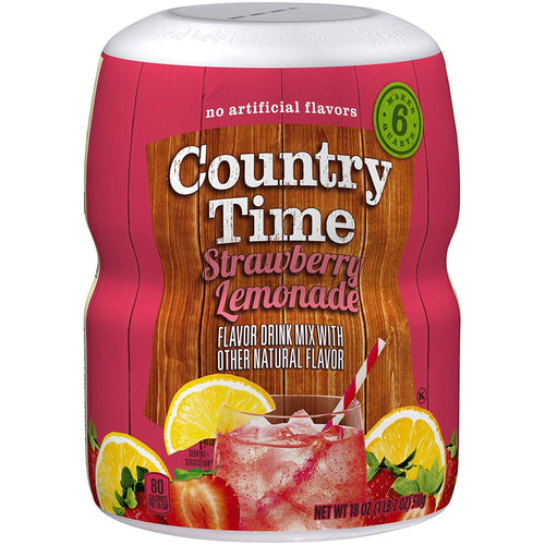 Country Time Strawberry Lemonade Drink Mix, 18 oz (Pack of 6)