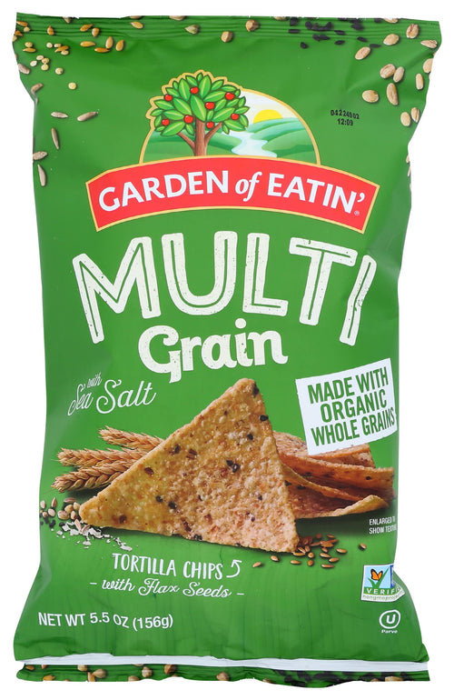 Garden of Eatin' Multigrain Tortilla Chips with Sea Salt & Flax Seeds, 5.5 oz (Pack of 12)