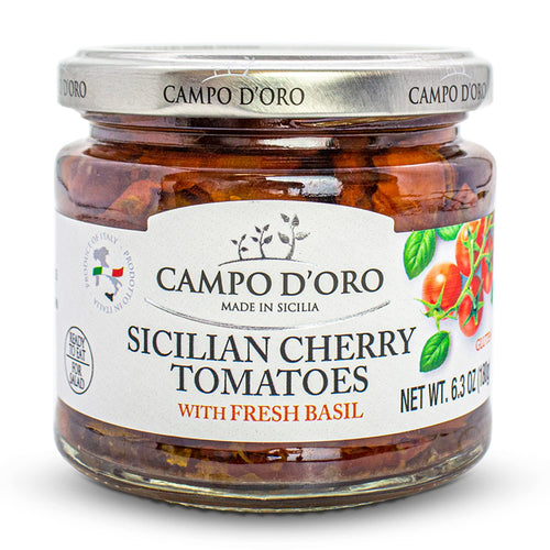 Campo d'Oro Sundried Cherry Tomatoes in Oil with Basil, 6.35 oz