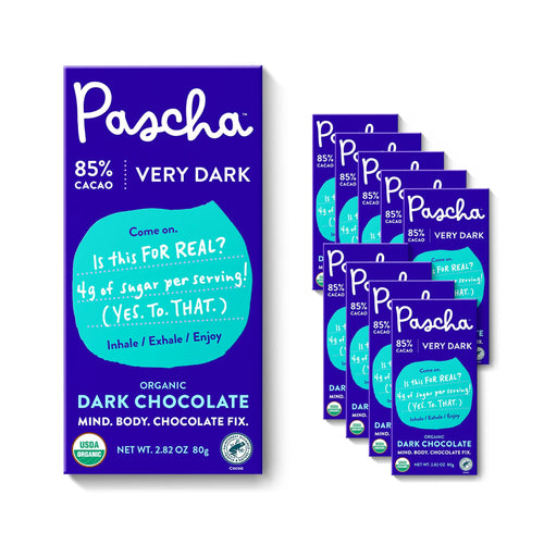 Pascha Organic Dark Chocolate, 85% Cacao, 2.82 oz (Pack of 10)