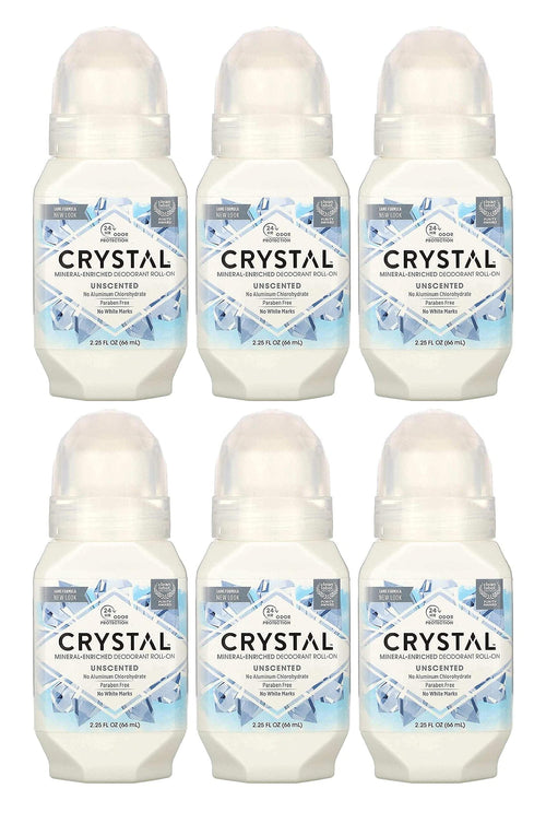 Crystal Body Roll-On Deodorant, 2.25 oz (Pack of 6)