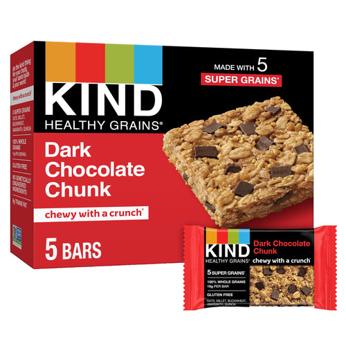 KIND Healthy Grains Bars, Dark Chocolate Chunk, 5 Count