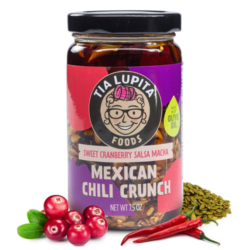 Tia Lupita Salsa Macha Chili Crunch Oil, Cranberry, 7.5 oz