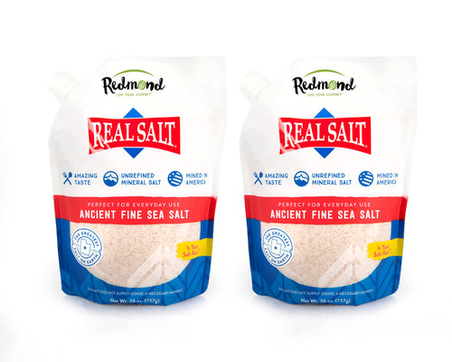 Redmond Real Salt Fine Sea Salt, 26 oz Pouch (Pack of 2)
