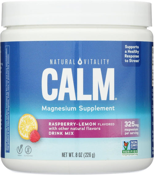 Natural Vitality Natural Calm Diet Supplement, Raspberry Lemon, 8 oz