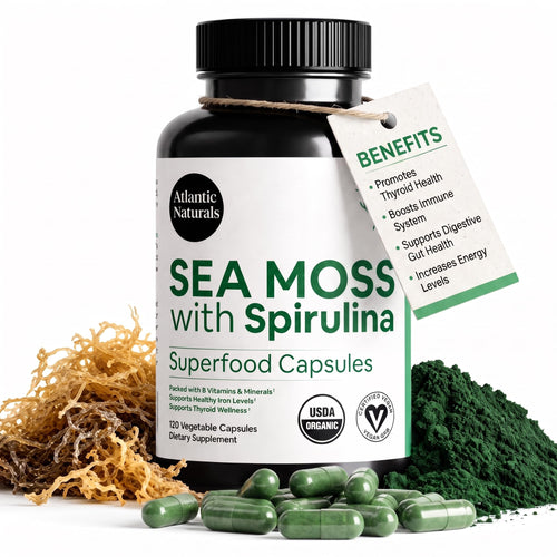 Atlantic Naturals Sea Moss with Spirulina Capsules, 120 Count