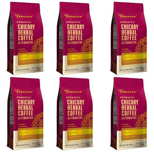 Teeccino Java Chicory Coffee Alternative, Medium Roast, 11 oz (Pack of 6)