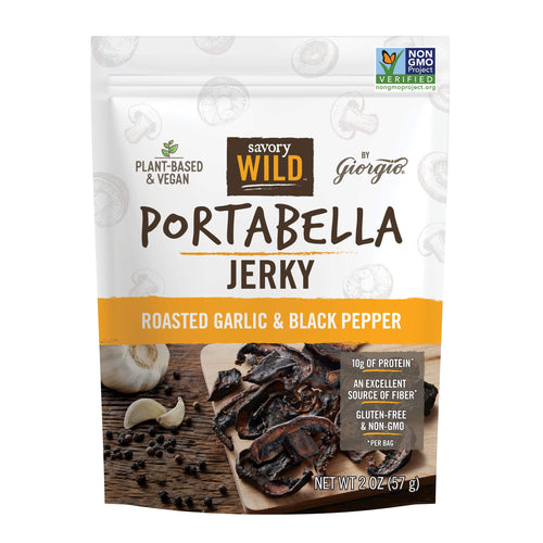 Giorgio Savory Wild Portabella Mushroom Jerky, Roasted Garlic & Black Pepper, 2 oz