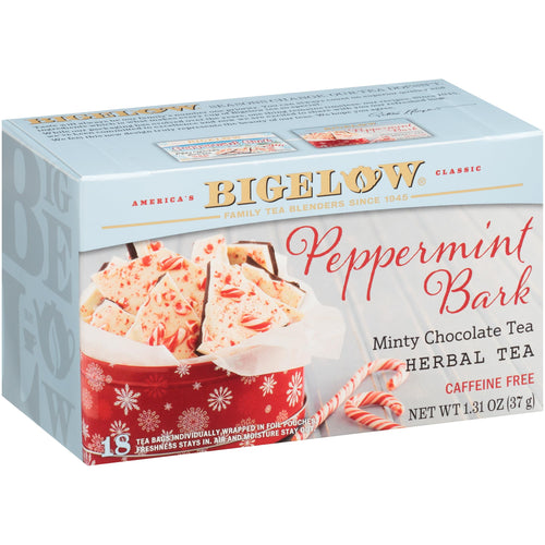 Bigelow Limited Edition Peppermint Bark Herbal Tea, 18 Tea Bags