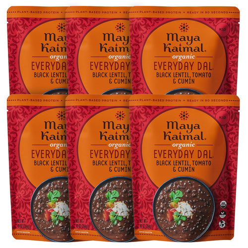 Maya Kaimal Organic Everyday Dal, Black Lentil, Tomato & Cumin, 10 oz (Pack of 6)