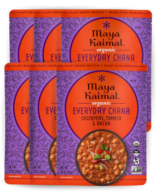 Maya Kaimal Organic Everyday Chana, Chickpeas Tomato and Onion, 10 oz (Pack of 6)