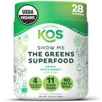 KOS Organic Super Greens Powder, Apple, 28 Servings