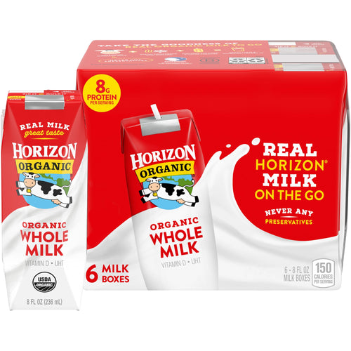 Horizon Organic Shelf Stable Whole Milk Boxes, 6 Count