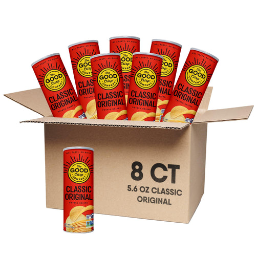 The Good Crisp Company Original Potato Chips, 5.6 oz Can (Pack of 8)