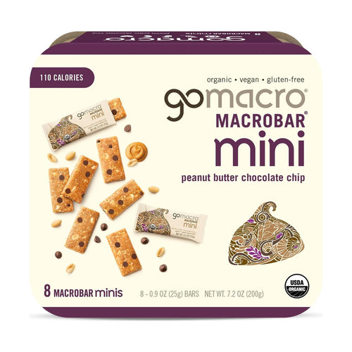 GoMacro Organic Peanut Butter Chocolate Chip Mini MacroBars, 7.2 oz (8 Pack)