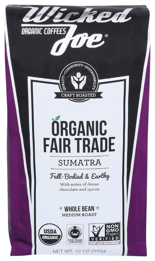 Wicked Joe Sumatra Whole Bean Coffee, 12 oz