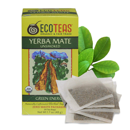 Ecoteas Organic Yerba Mate Unsmoked Tea, 24 Bags