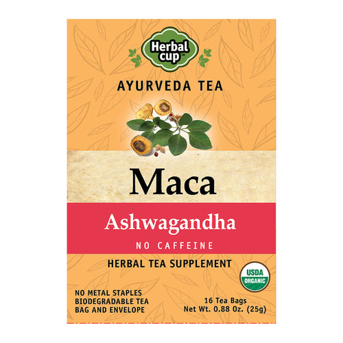 Herbal Cup Ayurveda Maca Tea with Organic Ashwagandha, 16 Count
