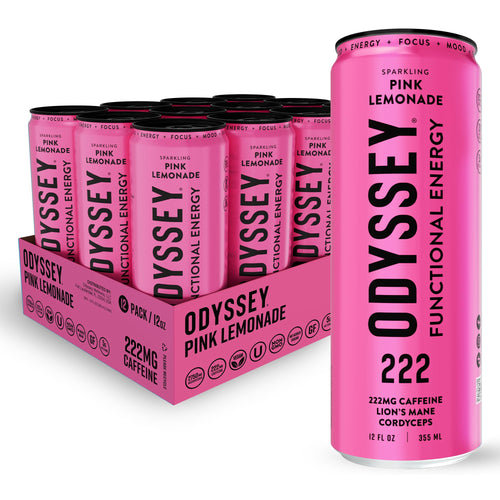Odyssey Functional Energy Drink, Pink Lemonade (Pack of 12)