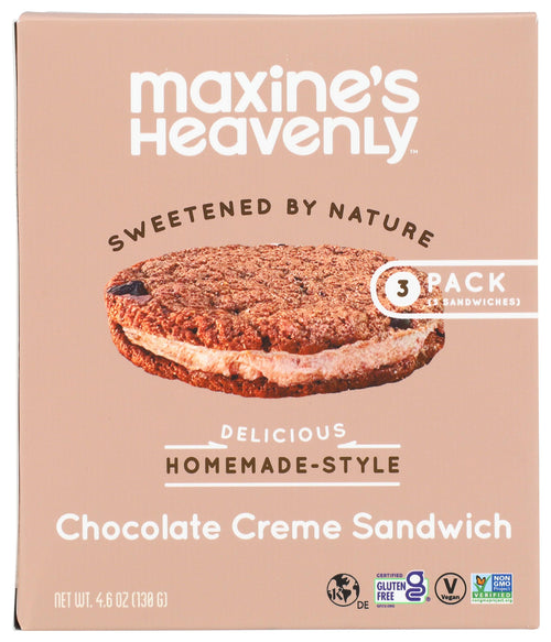 Maxine's Heavenly Chocolate Creme Cookie Sandwich, 3 Count, 4.6 oz