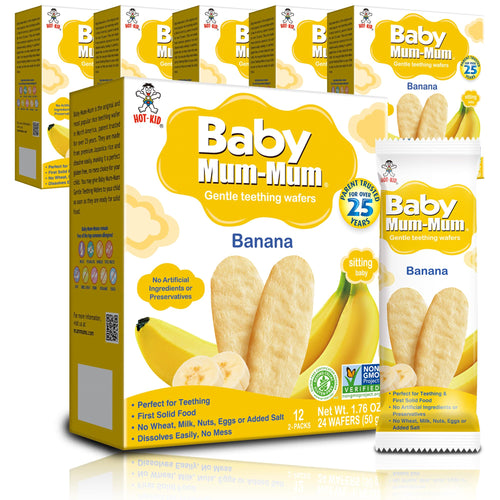 Baby Mum-Mum Gentle Banana Teething Crackers, 24 Count (Pack of 6)