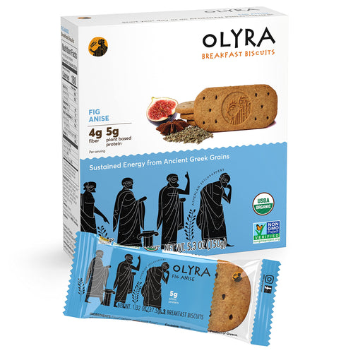 Olyra Organic Breakfast Biscuits, Fig Anise (Box of 4 Packs)
