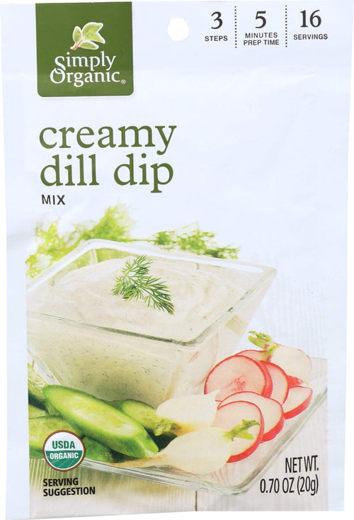 Simply Organic Creamy Dill Dip Mix, 0.7 oz (Pack of 3)