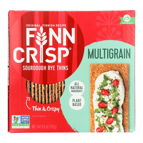 Finn Crisp Multigrain Sourdough Rye Thins Crispbread, 6.2 oz (Pack of 9)
