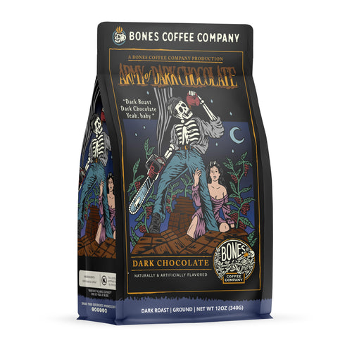 Bones Coffee Army of the Dark Chocolate Flavored Ground Coffee, 12 oz