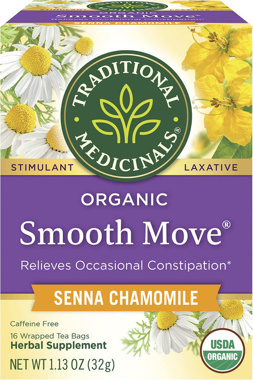 Traditional Medicinals Organic Smooth Move Senna Chamomile Herbal Tea, 16 Tea Bags