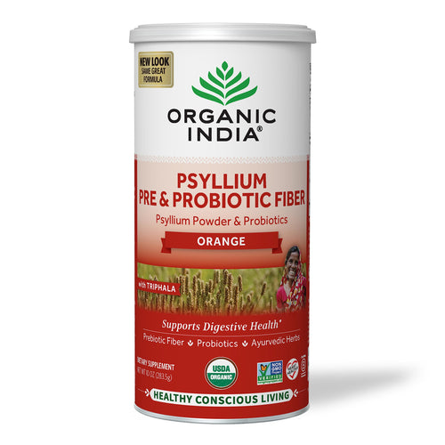 Organic India Psyllium Husk Powder, Orange Flavored, 10 oz