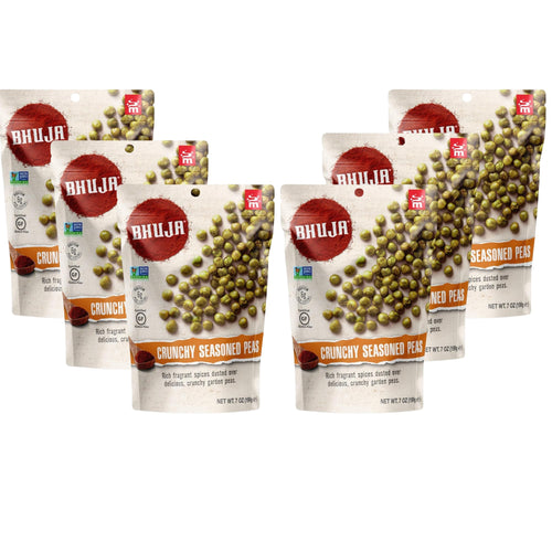 Bhuja Crunchy Seasoned Peas, 7 oz Bags (Pack of 6)
