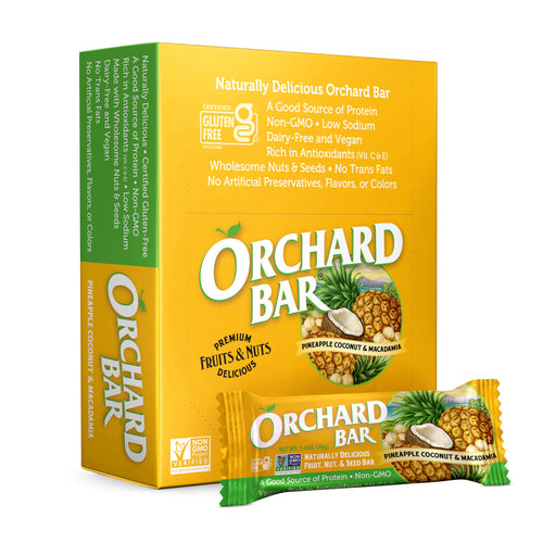 Orchard Bars Pineapple Coconut Macadamia Fruit & Nut Bars, 1.4 oz (Pack of 12)