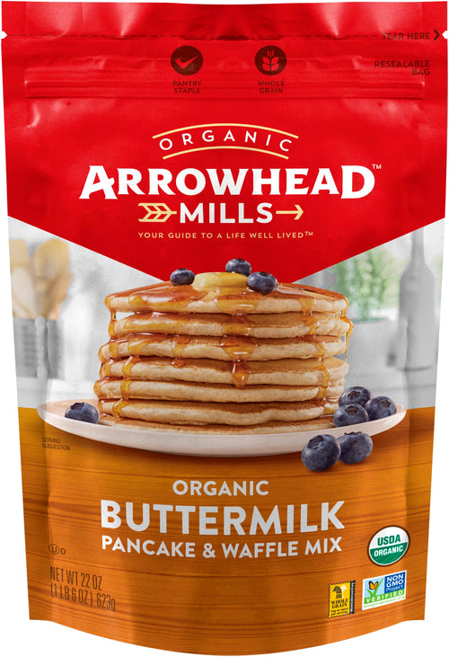 Arrowhead Mills Buttermilk Pancake and Waffle Mix, 22 oz Bag