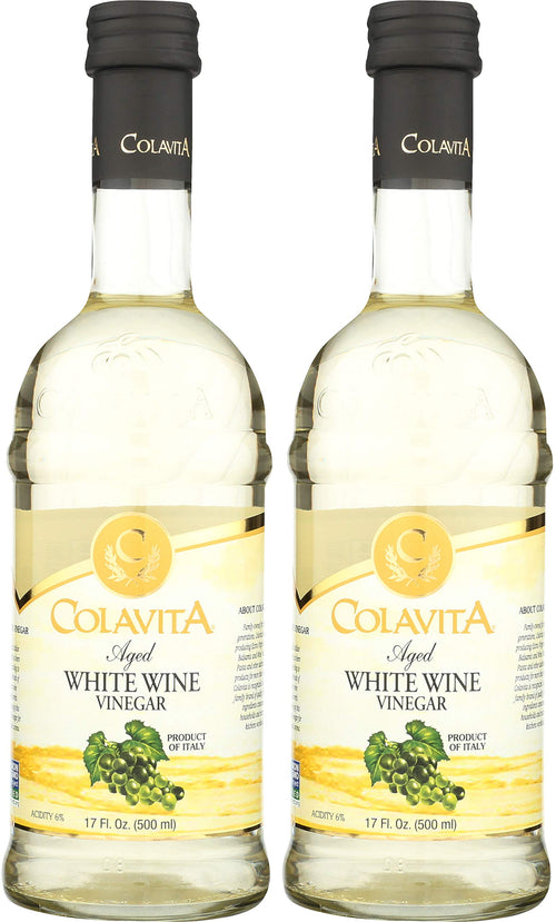 Colavita Aged White Wine Vinegar, 17 fl oz (Pack of 2)