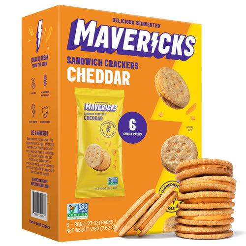 Mavericks Cheddar Sandwich Crackers, 1.27 oz (Pack of 6)