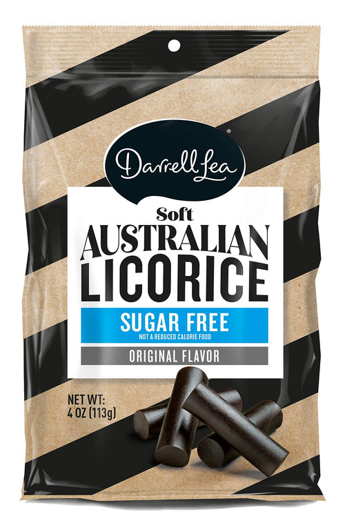 Darrell Lea Sugar-Free Black Soft Licorice, 4 oz Bag